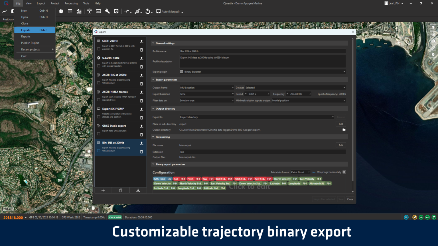 Qinertia GNSS+INS PPK Post Processing Software | SBG Systems