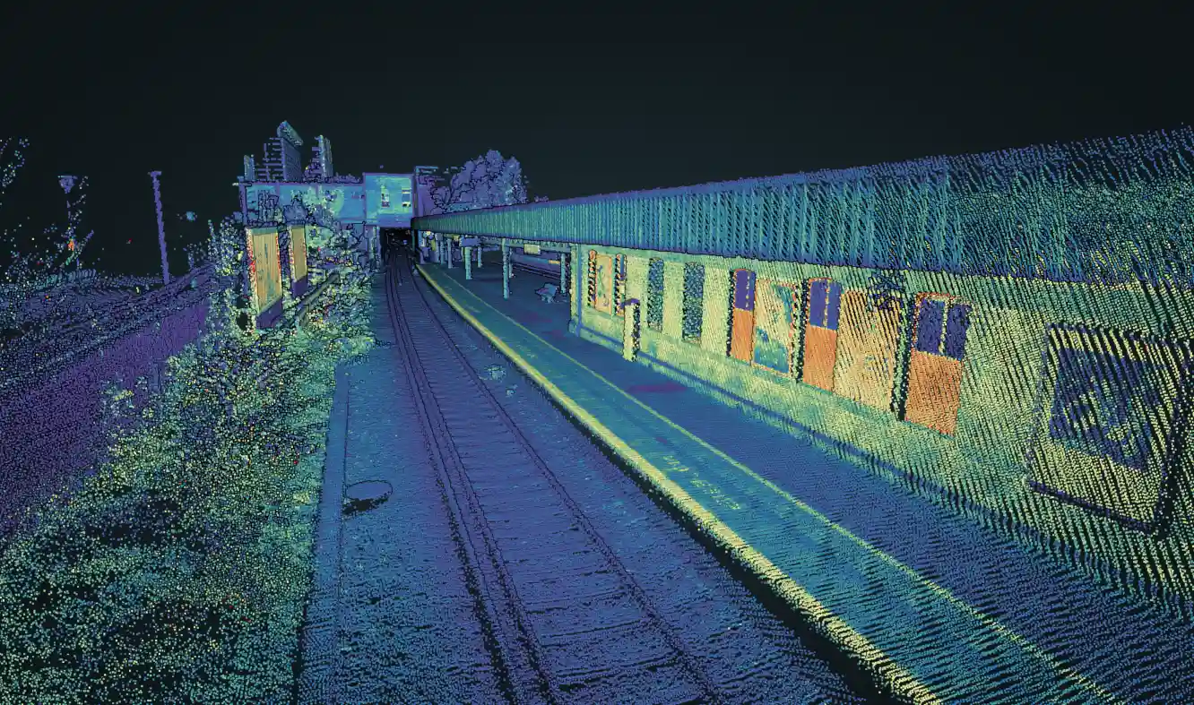 Lidar Point Cloud With Modelled Kinematic Envelope For Railway Maintenance