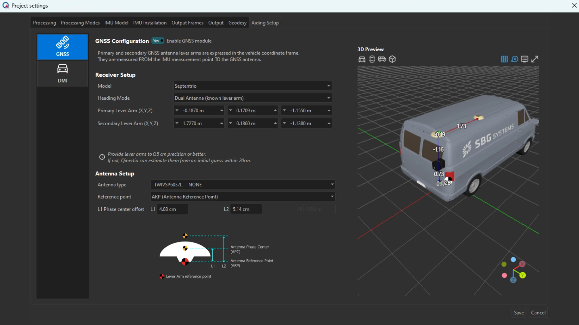 Qinertia GNSS INS 3D View