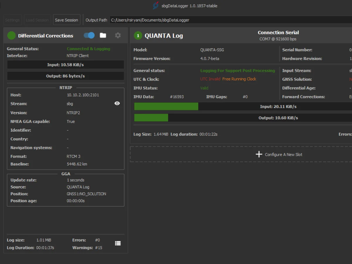 Sbgdatalogger Use Case